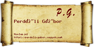 Perdéli Gábor névjegykártya